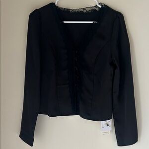 Commense Black Lace Detail Blouse